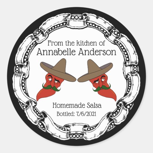 Étiquette Salsa Personnaliser la date (Devant)