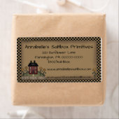 Étiquette Saltbox primitif et tournesols Personnalisé (En situation)