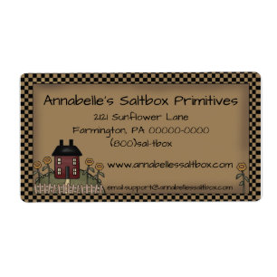 Étiquette Saltbox primitif et tournesols Personnalisé