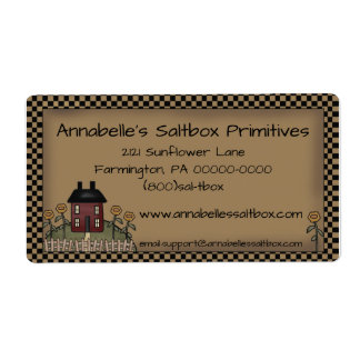 Étiquette Saltbox primitif et tournesols Personnalisé