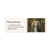 Étiquette Saluki Arabian or Persian Hound Vintage (Devant)