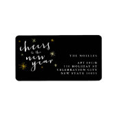 Étiquette Salutations Au Nouvel An Starbursts Fireworks Mode (Devant)