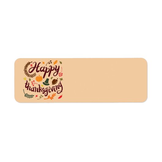 Étiquette Salutations du jour bon thanksgiving (Devant)