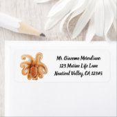 Étiquette Salutii vintage, Animaux aquatiques marins (En situation)