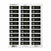 Étiquette Samoyé Dog Yellow & Blue Grid Tricolor Adresse (Feuille entière)