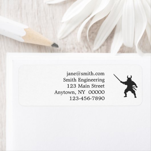 Étiquette Samurai Warrior avec épée - Choisissez la couleur  (En situation)