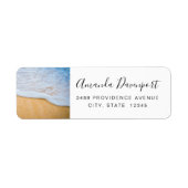 Étiquette Sandy Beach avec Surf en mousse Adresse (Devant)