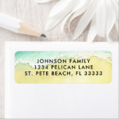 Étiquette Sandy Beach Ocean Waves Adresse de retour (En situation)