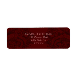 Étiquette Sang Rouge Gothique Deux Coeurs Floral Vampire