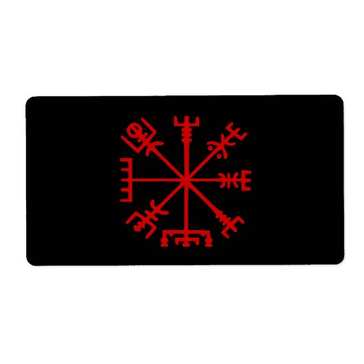 Étiquette Sang Rouge Vegvísir (Viking Compass) (Devant)