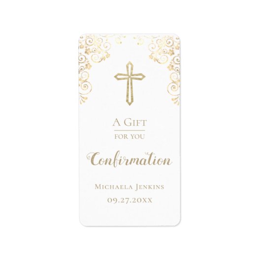 Étiquette Sanitificateur à main d'or de confirmation personn (Devant)