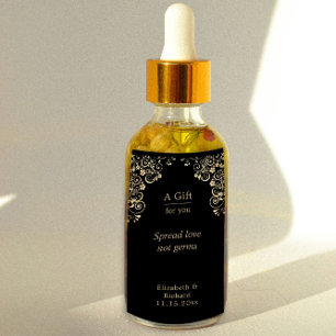 Étiquette Sanitizer à main en or noir Mariage