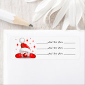 Étiquette Santa Cartoon Cute Peeking Character © BluedarkArt (En situation)