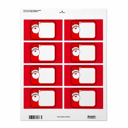 Étiquette Santa Claus (Feuille entière)