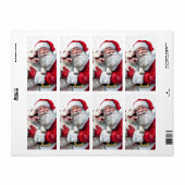 Étiquette Santa Claus et Pitbull Chien Chien Chien Chien (Feuille entière)