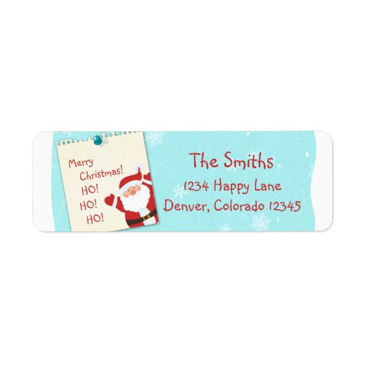 Étiquette Santa Claus Note Noël Adresse de retour (Devant)