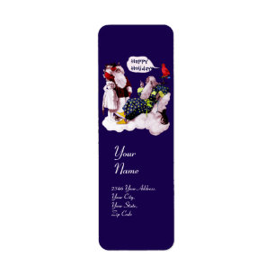 Étiquette SANTA CLAUS, PETITE ANGEL & MERLIN Noël
