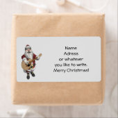 Étiquette Santa Claus Playing Christmas Songs On His Guitar (En situation)