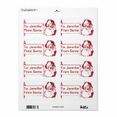 Étiquette Santa Claus - Vieux, Vintage (Feuille entière)