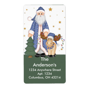 Étiquette Santa Clause & Reindeer Retourner l'adresse Étique
