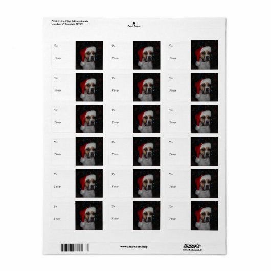 Étiquette Santa Dog (Feuille entière)