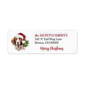 Étiquette Santa Hat Brittany Dog Christmas Return Address (Devant)