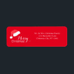 Étiquette Santa Hat Red Christmas Retat Adresse de retour<br><div class="desc">Faites vos vacances un peu plus facilement et obtenez dans l'Esprit de Noël avec cette étiquette d'adresse de retour de Noël.</div>