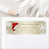 Étiquette Santa Hat Snowflake Noël Adresse de retour (En situation)