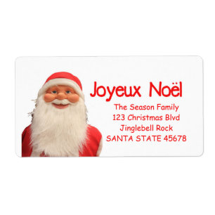 Étiquette Santa's Joyeux Noël Christmas label