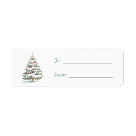 Étiquette Sapin de Noël Brun Mocha Menthe (Devant)