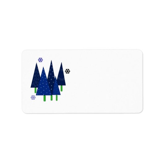 Étiquette Sapins de Noël fantaisistes (Devant)