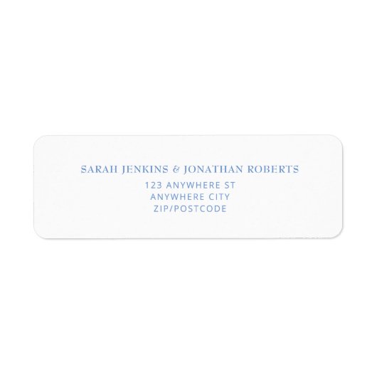 Étiquette SARAH Modern Dusty Blue RSVP Adresse de retour Lab (Devant)