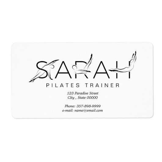 Étiquette SARAH Nom Pilates Instructeur (Devant)