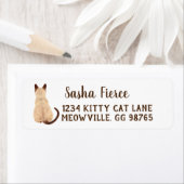 Étiquette Sasha Siamese Chat Personne Kitty Regardant l'art (En situation)