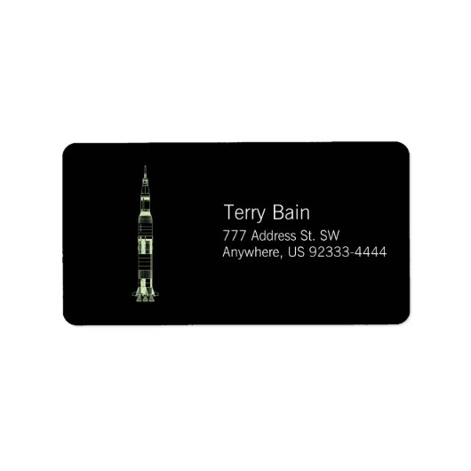 Étiquette Saturn Rocket (Devant)