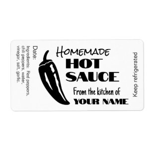 Étiquette Sauce chaude maison personnalisée Pepper de chili