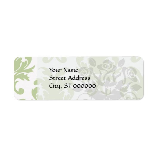 Étiquette sauge vert gras grand damé modèle (Devant)