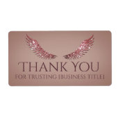 Étiquette Saumon Ailes de Cils Pailletés Gris Rose (Devant)