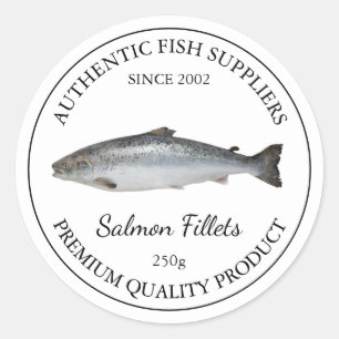 Étiquette saumon de conditionnement de filets de p