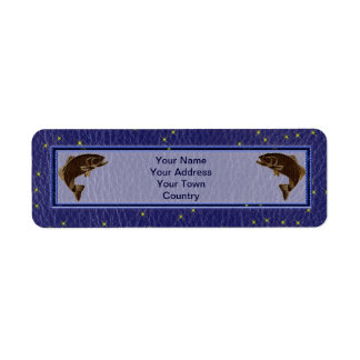 Étiquette Saumon zodiaque amérindien à l'air de cuir