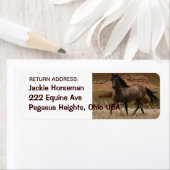 Étiquette Sauvage ESPAGNOL MUSTANG HORSE Adresse de retour É (En situation)