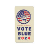 Étiquette Save Democracy Vote Blue 2024 Election (Devant)