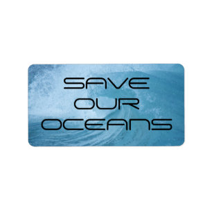 ÉTIQUETTE SAVE OUR OCEANS WAVE SURF CLIMATE CHANGE POLLUTION