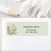 Étiquette Savon de flamingo rose vert adresse de retour  (En situation)