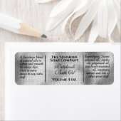 Étiquette savon et cosmétiques en feuille d'argent tissé de  (En situation)