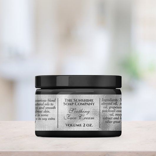 Étiquette savon et cosmétiques en feuille d'argent tissé de 