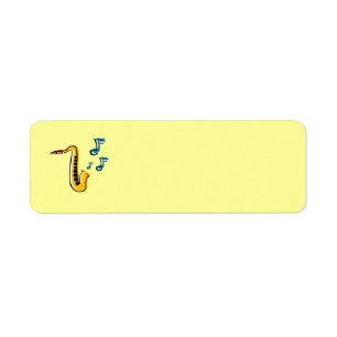 Étiquette Saxophone de jazz avec l'étiquette d'Avery de