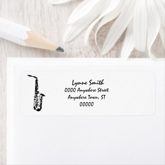 Étiquette Saxophone "Dessin" (En situation)