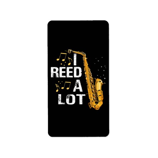 Étiquette Saxophone drôle (Devant)