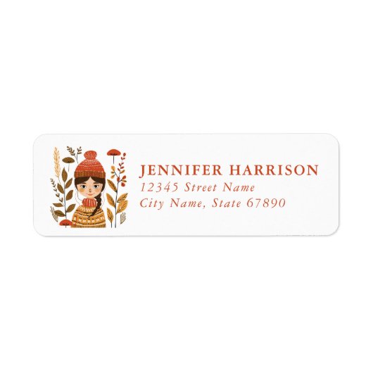 Étiquette Scandinavian Fall Return Address Labels (Devant)